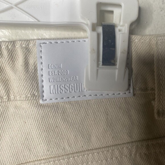 Missguided Women Tall Enzyme Dad Jean High Waisted Raw Hem Mom Jeans Sand Sz 2 - Picture 8 of 16